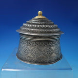 India Sterling Silver Tea Caddy with Gold Plated Top c.1950 7.6 ozt. (#5465)