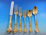 Majestic Gold by Alvin Sterling Silver Flatware Set Service Dinner Size 72 pcs