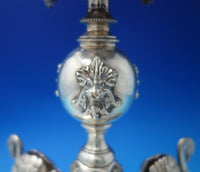 Silverplate Centerpiece with Swans and Mythical Animals c1880 7 1/4 #5444