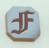 14K Gold Carved Agate Initial Pendant - Various Shapes Personalized New (#J2155)