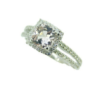 14k White Gold Pink 1 Carat Genuine Natural Morganite and Diamond Ring (#J4579)