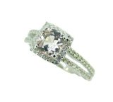 14k White Gold Pink 1 Carat Genuine Natural Morganite and Diamond Ring (#J4579)