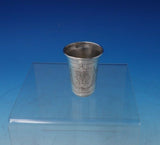 Russian .875 Silver Shot Glass Bright-Cut with Flowers 2" x 1 5/8" (#5178)