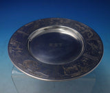 Acid Etched Sterling Silver Child's Plate w/ Woodland Animal Motif #4549 (#5563)