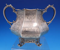 Edward John and Barnard English Victorian Sterling Tea Set 4pc w/Bird (#7677)