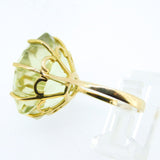 14k Gold Large Specialty Flower Star Cut Genuine Smoky Quartz Ring (#J4244)