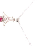 14k White Gold .43ct Ruby Lavaliere Pendant (#J5580)