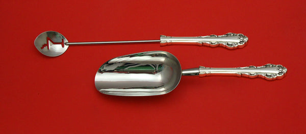 Dresden Scroll by Lunt Sterling Silver Bar Set 2pc HHWS Custom Made