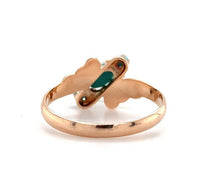 10k Rose Gold 3 Stone Genuine Natural Turquoise Ring Size 5.5 Jewelry (#J6359)