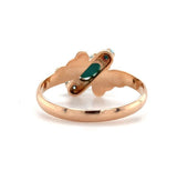 10k Rose Gold 3 Stone Genuine Natural Turquoise Ring Size 5.5 Jewelry (#J6359)