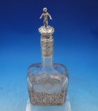 European .800 Silver Cut Crystal Decanter 3-D Child on Top w/ Men Women (#6867)