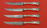 Bridal Rose by Alvin Sterling Silver Steak Knife Set 4pc HHWS  Custom 8 1/2"