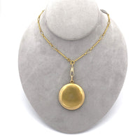 14k Yellow Gold Antique Locket on 18k Yellow Gold Handmade Chain (#J6278)