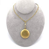 14k Yellow Gold Antique Locket on 18k Yellow Gold Handmade Chain (#J6278)