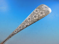Brite-Cut by T. Wilson Sterling Silver Asparagus Fork with Flowers 10 1/8"