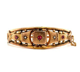 Victorian 9k Rose Gold Diamond Bangle Bracelet (#J5534)