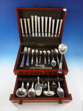 Kongo #32 by Evald Nielsen Danish 830 Silver Flatware Set Art Deco 78 Pcs Rare