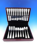 Rose by Stieff Sterling Silver Flatware Set for 12 Service 60 pc Repousse Dinner