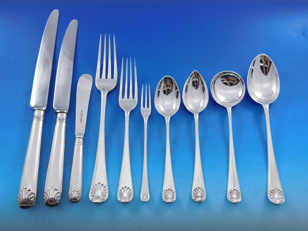 English Shell by Fletcher & Son Sterling Silver Flatware Set Service 132 pieces