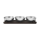 Bernadotte by Georg Jensen Stainless Steel and Oak Serving Tray with 3 Bowls NOS