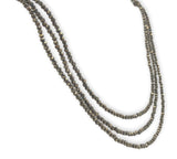 14k White Gold Triple Strand Beaded Pyrite Necklace Jewelry 16.5-18" (#J7235)