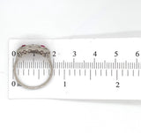 Platinum .16ct Diamond and Synthetic Lab-Created Ruby Filigree Ring (#J6186)