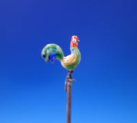 Sterling Silver Cocktail Pick with Rooster and Enamel 3 1/4" (#6853-2)
