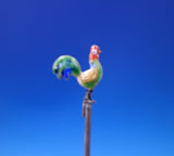 Sterling Silver Cocktail Pick with Rooster and Enamel 3 1/4" (#6853-2)