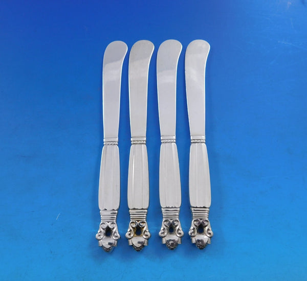 Acorn by Georg Jensen Sterling Silver Butter Spreader HH AS Paddle Set 4 pcs 6"