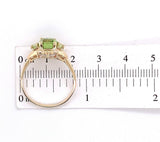 Three Stone Genuine Natural Peridot Ring with 1.82ct Cushion Cut Center (#J5772)
