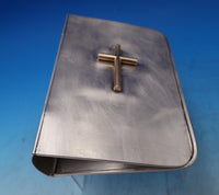 Allan Adler Sterling Silver Bible Cover Hinged Binding w/ 3-D Gilt Cross (#7382)