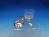 Etiquette by Watson Glass Mustard Jar with Sterling Silver Lid and Ladle (#7435)