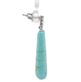 Platinum and Diamond Pair of Tyrone Turquoise Briolette Drop Earrings (#J7137)