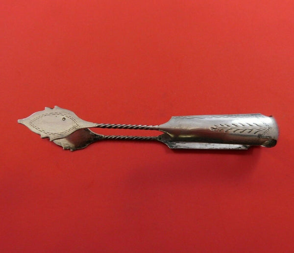 Warsaw by Unknown Polish .800 Silver Sugar Tong Bright-Cut Twisted 5 1/8"
