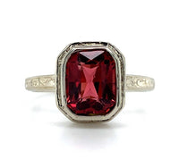 14k White Gold 1.92 Carat Genuine Natural Garnet Ring Size 6.25 (#J5819)
