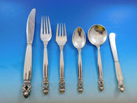 Acorn by Georg Jensen Sterling Silver Dinner Flatware Set 12 Service 72 Pieces