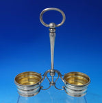 Beaded by Georg Jensen Sterling Silver Condiment Caddy Gold washed #134 (#6134)
