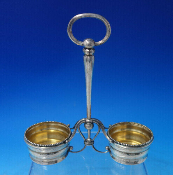 Beaded by Georg Jensen Sterling Silver Condiment Caddy Gold washed #134 (#6134)