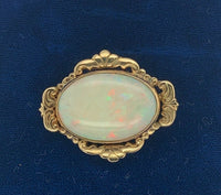 10k Yellow Gold Large Genuine Natural Opal Pin (#J5309)