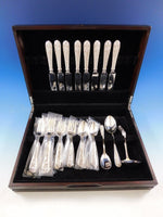 Corsage by Stieff Sterling Silver Floral Iris Flatware Set 8 Service 35 Pieces