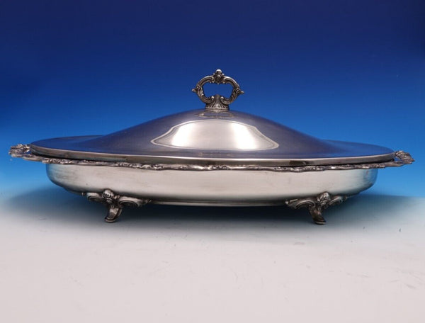 El Grandee by Towle Silverplate Bowl Covered with Glass #2914 22" x 12" (#7596)