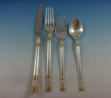 Aegean Weave Gold by Wallace Sterling Silver Flatware Set 6 Service 24 Pieces