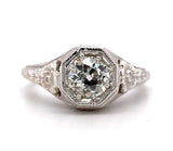 14k White Gold Filigree 3/4 Carat Genuine Natural Diamond Ring (#J5421)