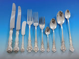 New Queens by Durgin Sterling Silver Flatware Set Service 87 pieces Dinner Shell