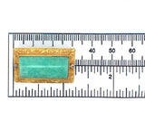 14k Gold Aventurine Quartz Pin Victorian Hand Engraved Diamond Accents (#J6252)
