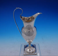 Early Sterling Silver Milk Pitcher / Syrup Pitcher Bright-Cut Beaded (#3828)