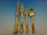 King Edward by Gorham Gold Sterling Silver Flatware Set Service 42 Pcs Dinner