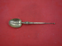 English Estate Sterling Silver Coronation Spoon Vermeil Birmingham 1902 9 3/4"