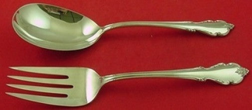 Breton Rose by International Sterling Silver Salad Serving Set AS 2pc 9"