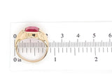 10k Yellow Gold Vintage Men's Synthetic Lab-Created Ruby Glass Ring (#J7146)